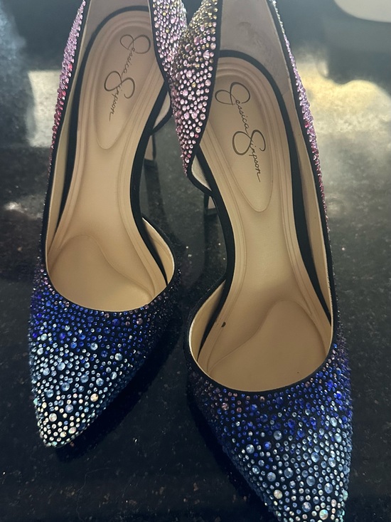 Jessica Simpson Shoes - Jessica Simpson Prizma D'Orsay Blue to Pink Ombre Crystal Pointed Heels